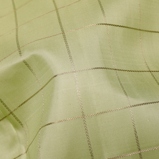 Pastel Green and Dusty Rose Checkered Kanchipuram Silk Saree