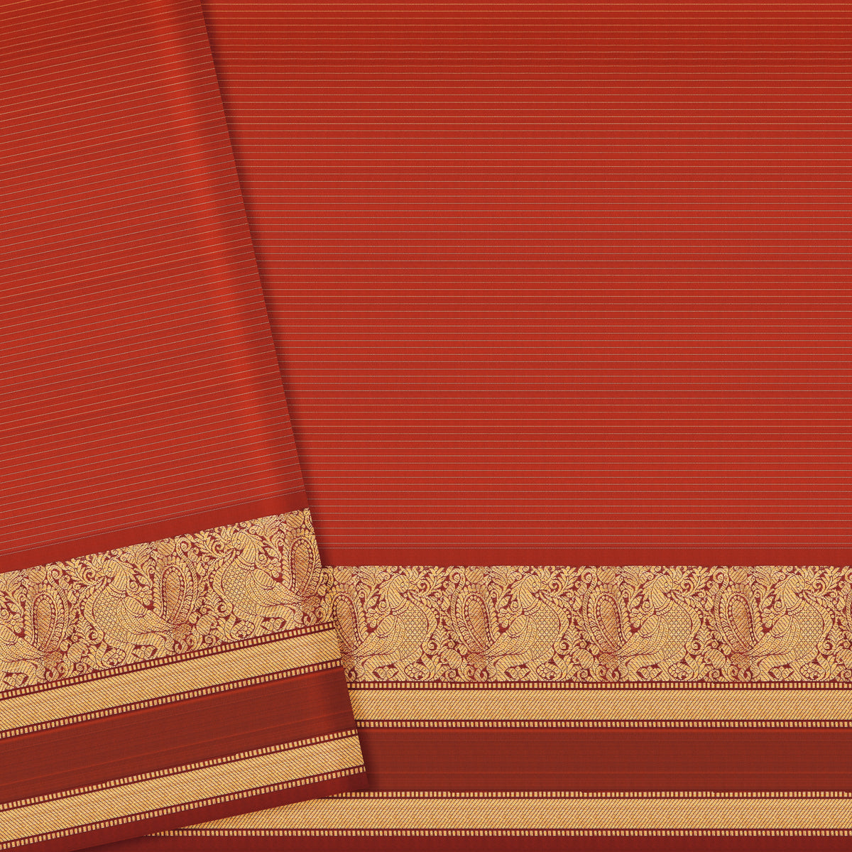 Wine Purple and Rich Red Kattam Kanchipuram Silk Saree