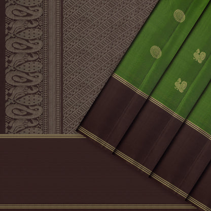 Vanya Green & Coffee Brown Soft Silk Saree