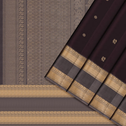 Nishitha Charcoal & Gold Soft Silk Saree