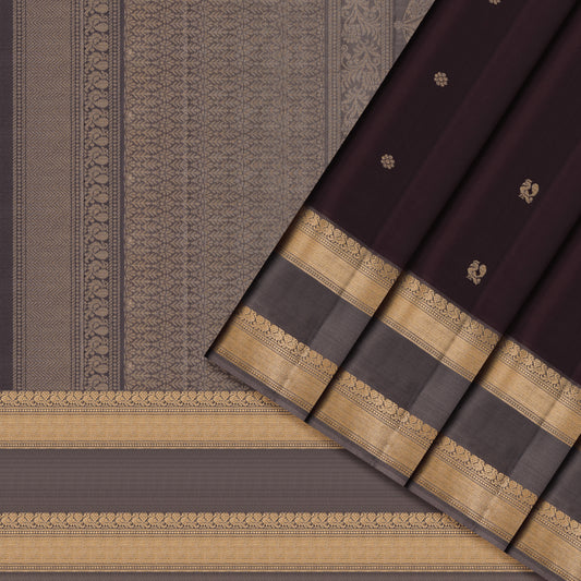 Nishitha Charcoal & Gold Soft Silk Saree