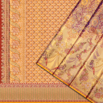 Rajahamsa Golden Meena Pure Silk Saree