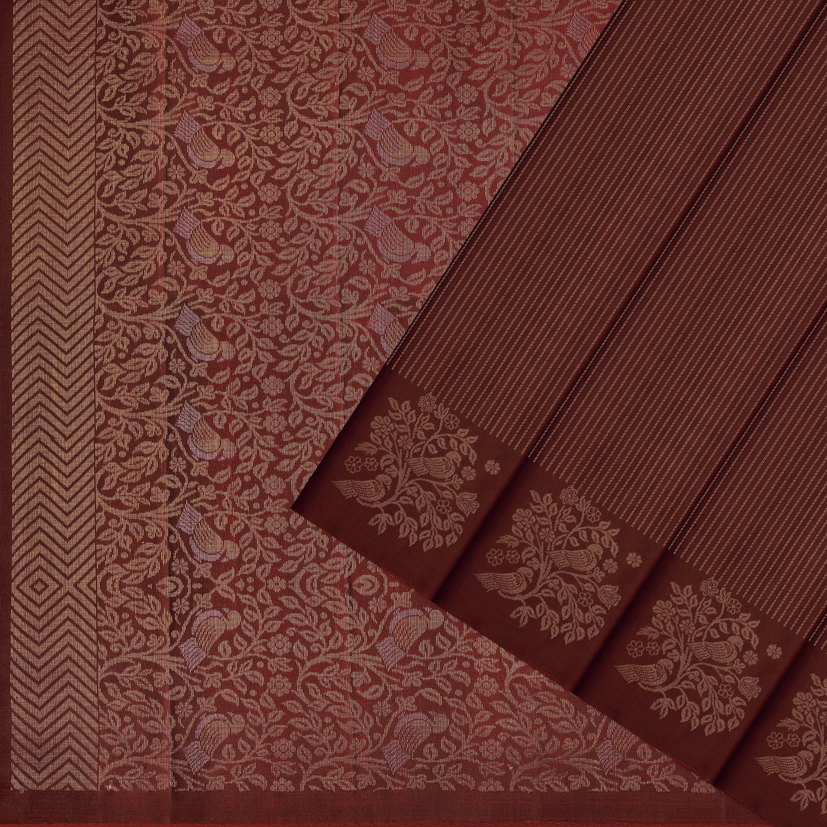 Tamira Floral Brown Soft Silk Saree