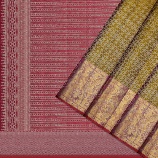 Mayurika Olive Green Pure Silk Saree