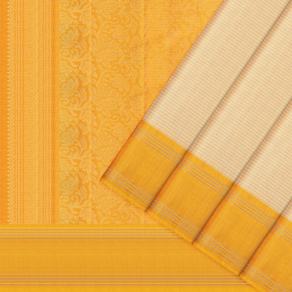 Suvarna Rekha Cream & Mustard Soft Silk Saree