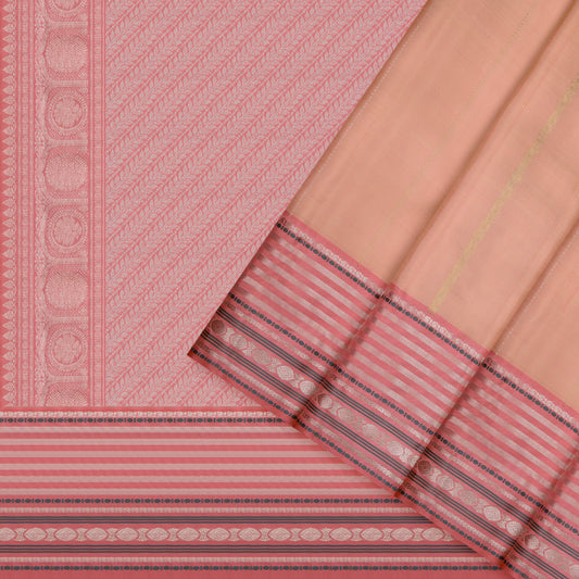 Soft Peach and Rose Pink Kanchipuram Vintage Silk Saree