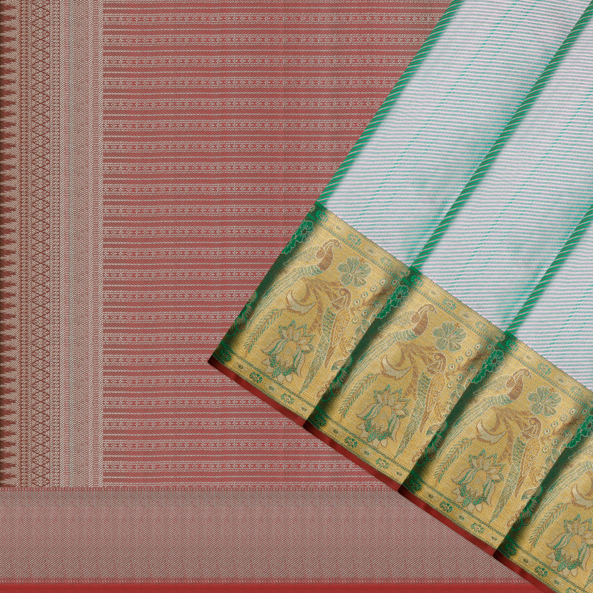 Tarunika Mayura Mint Green Pure Silk Saree