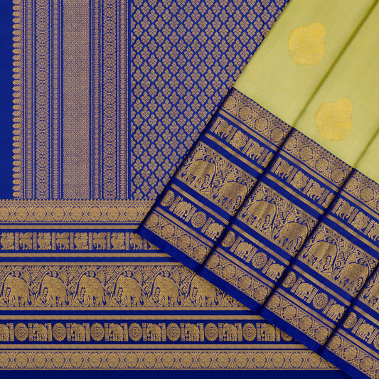 Haridra Gaja Kanchipuram Traditional Pure Silk Saree