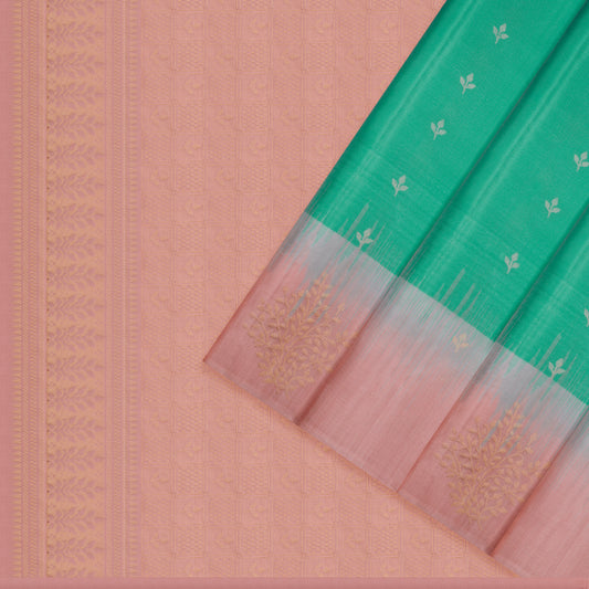 Pallavi Mint Green & Blush Pink Soft Silk Saree