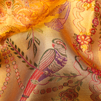 Rajahamsa Golden Meena Pure Silk Saree