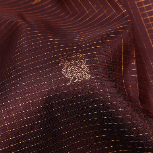 Wine Purple and Rich Red Kattam Kanchipuram Silk Saree