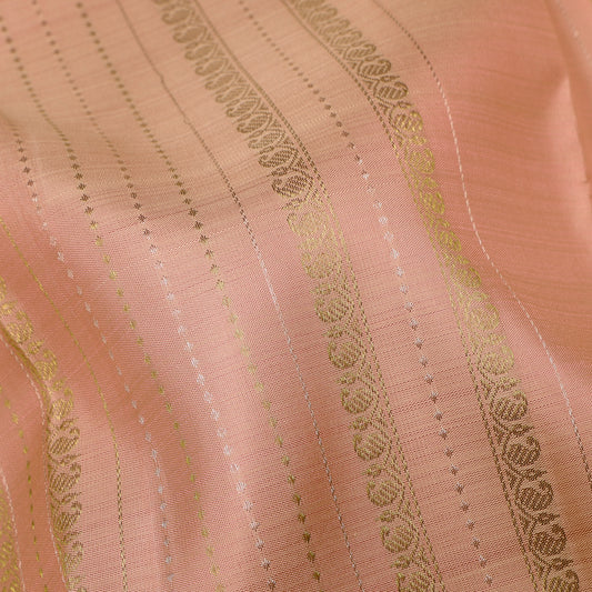 Soft Peach and Rose Pink Kanchipuram Vintage Silk Saree