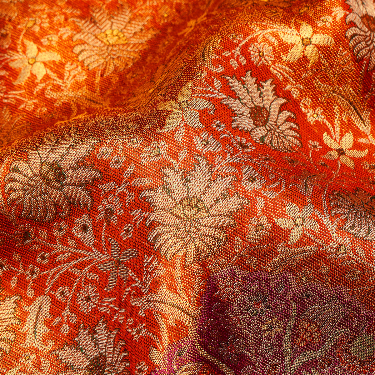 Rajahamsa Golden Jacquard Pure Silk Saree