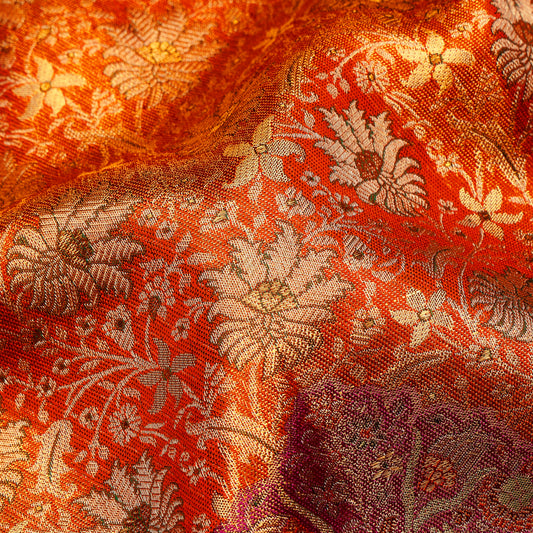 Rajahamsa Golden Jacquard Pure Silk Saree