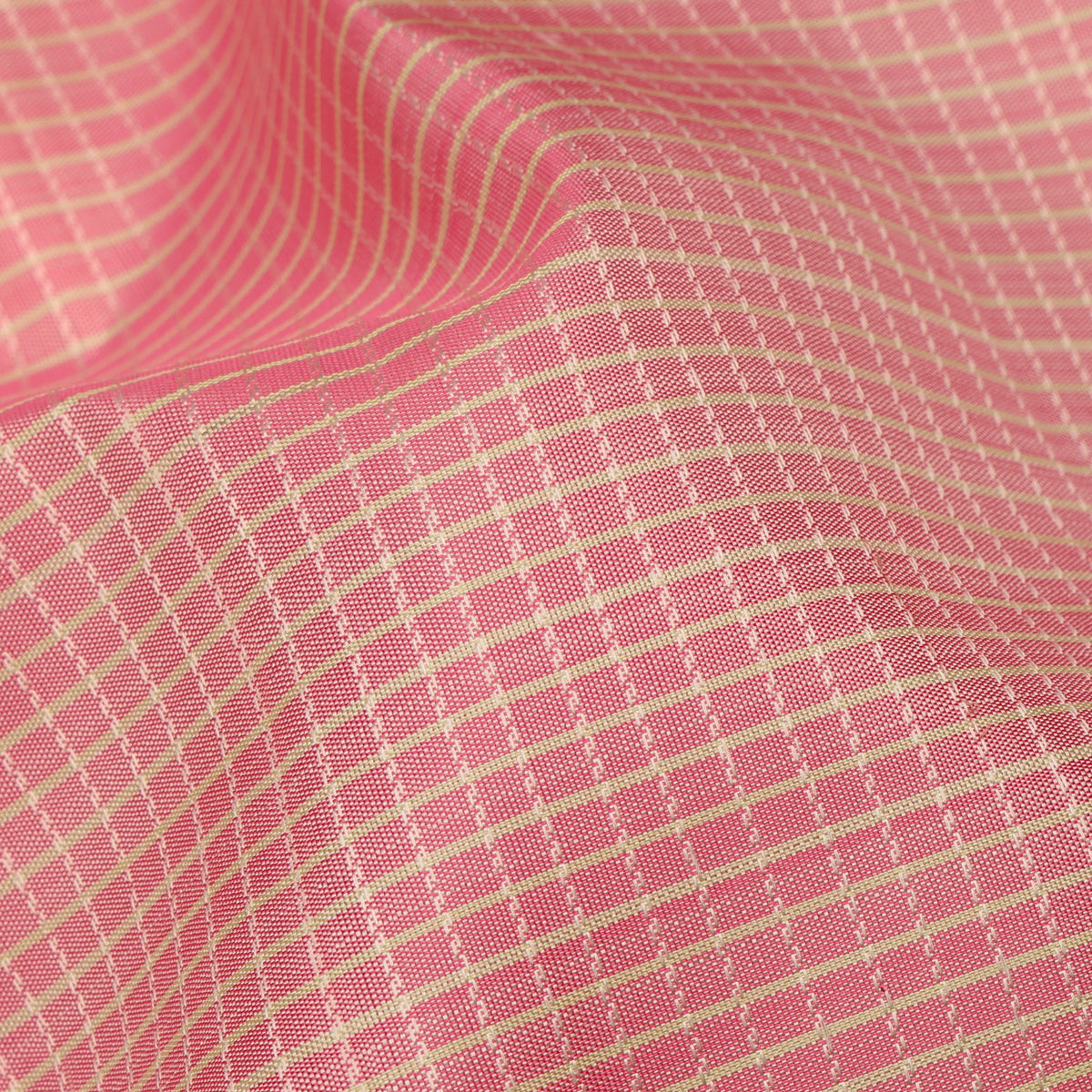 Pastel Pink and Cream Kattam Kanchipuram Silk Saree