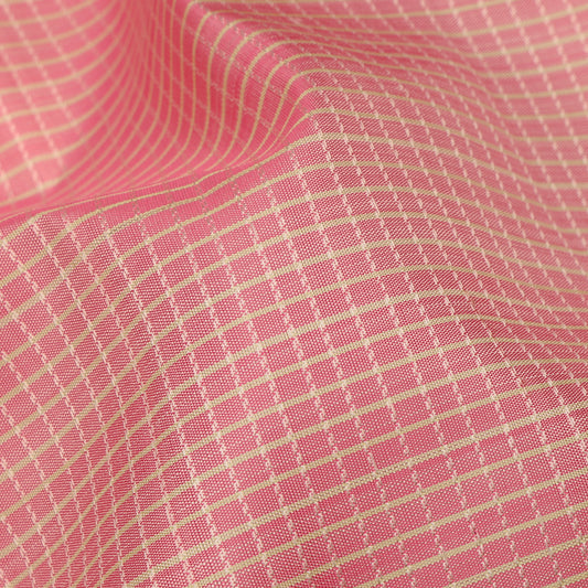 Pastel Pink and Cream Kattam Kanchipuram Silk Saree