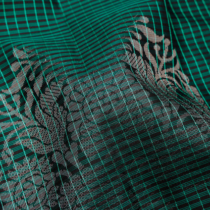 Shyamali Teal Checked Soft Silk Saree