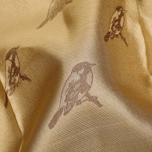 Vanalaya Beige & Brown Pure Silk Saree
