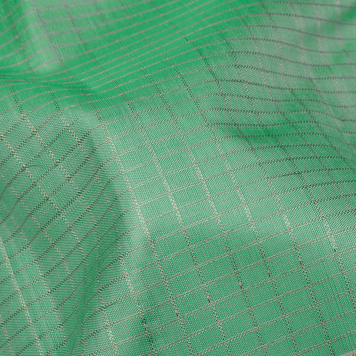 Pastel Mint Green and Ivory Kanchipuram Vintage Silk Saree