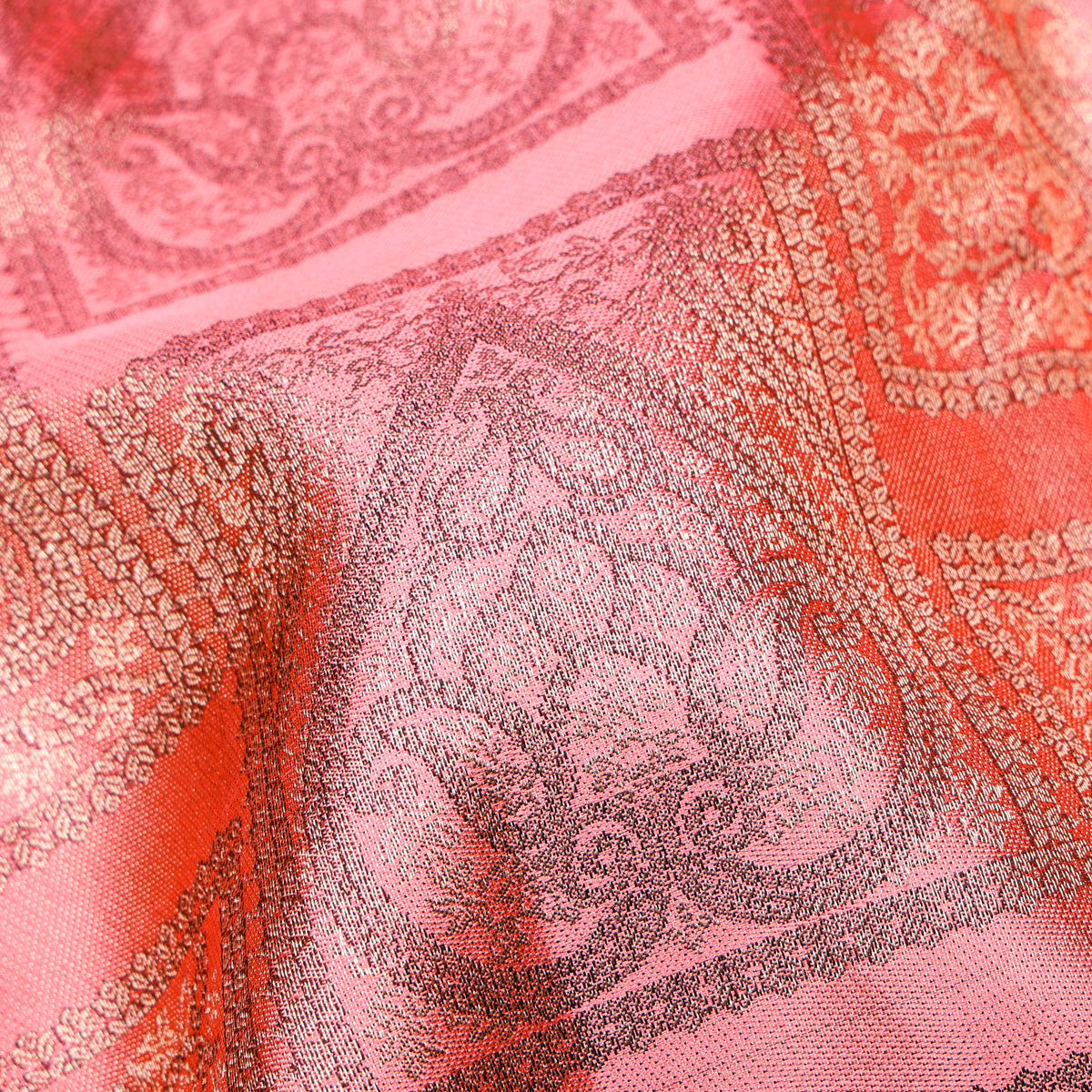 Dusty Rose & Maroon Zari Woven Arani Fancy Pure Silk Saree
