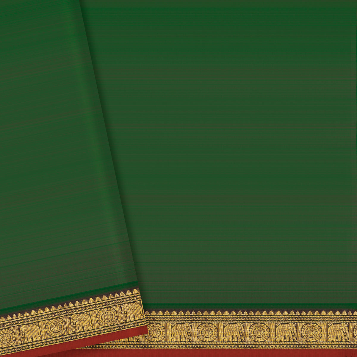 Royal Purple and Forest Green Gaja Kanchipuram Silk Saree
