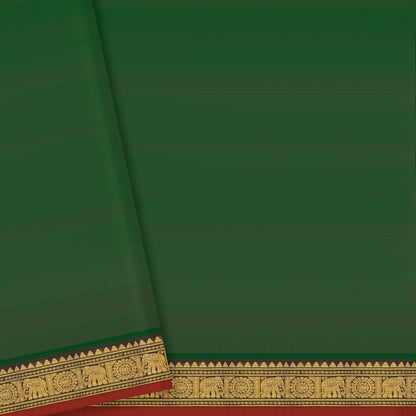 Royal Purple and Forest Green Gaja Kanchipuram Silk Saree
