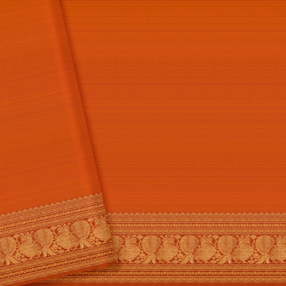 Vibrant Orange Annapakshi Kanchipuram Silk Saree