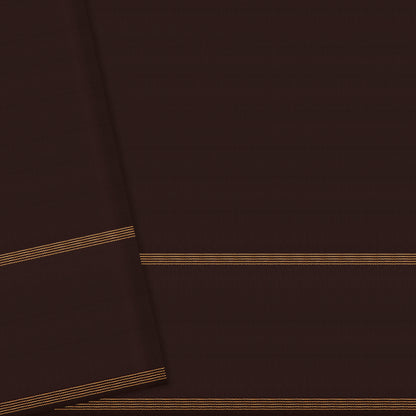 Rust Orange Checkered and Deep Brown Kanchipuram Silk Saree