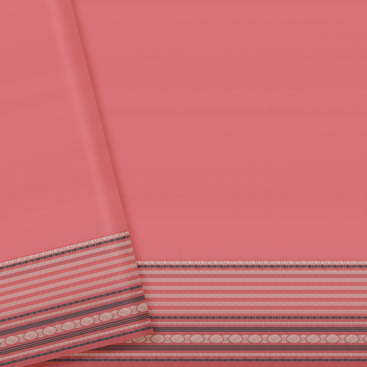 Soft Peach and Rose Pink Kanchipuram Vintage Silk Saree