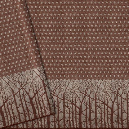 Vanalaya Beige & Brown Pure Silk Saree