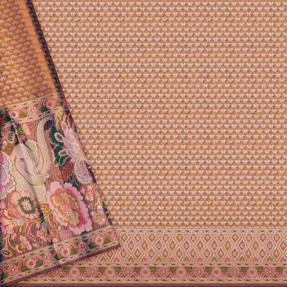 Gajavalli Peach Meena Pure Silk Saree