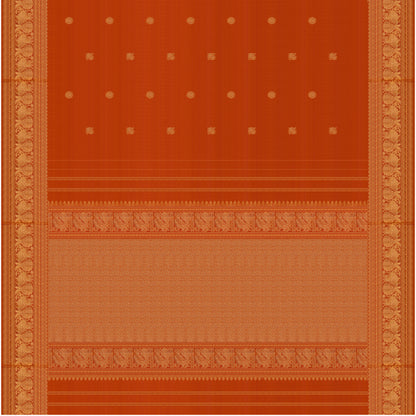 Vibrant Orange Annapakshi Kanchipuram Silk Saree