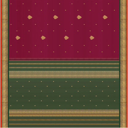 Royal Purple and Forest Green Gaja Kanchipuram Silk Saree