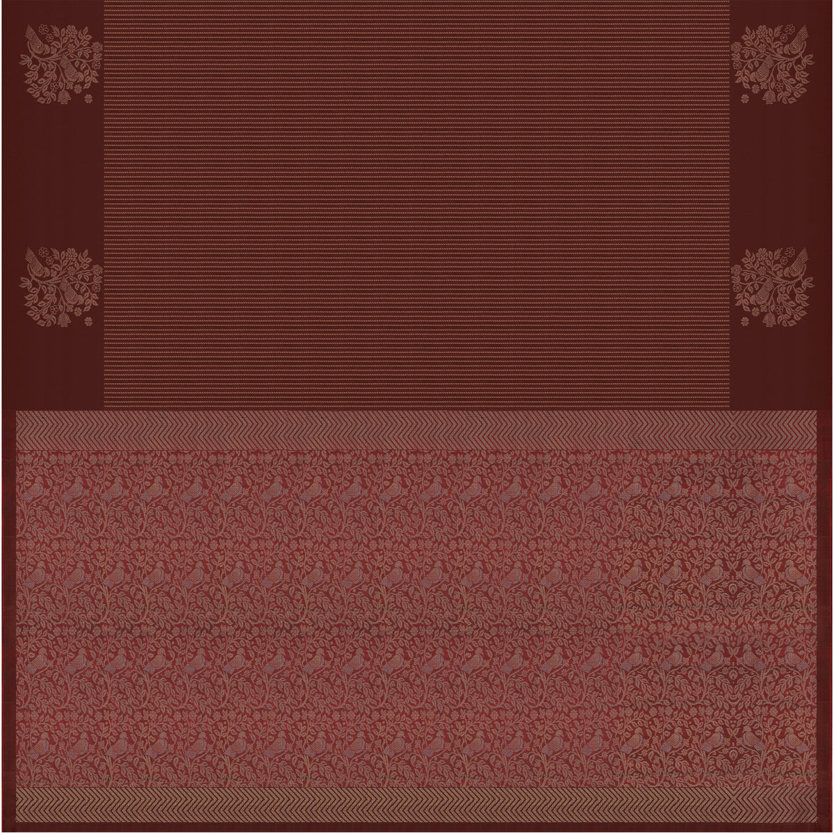 Tamira Floral Brown Soft Silk Saree