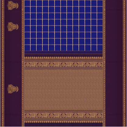 Neelambari Checked Kanchipuram Traditional Pure Silk Saree