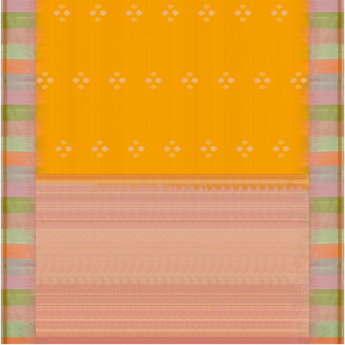 Suryaprabha Yellow Pastel Border Soft Silk Saree