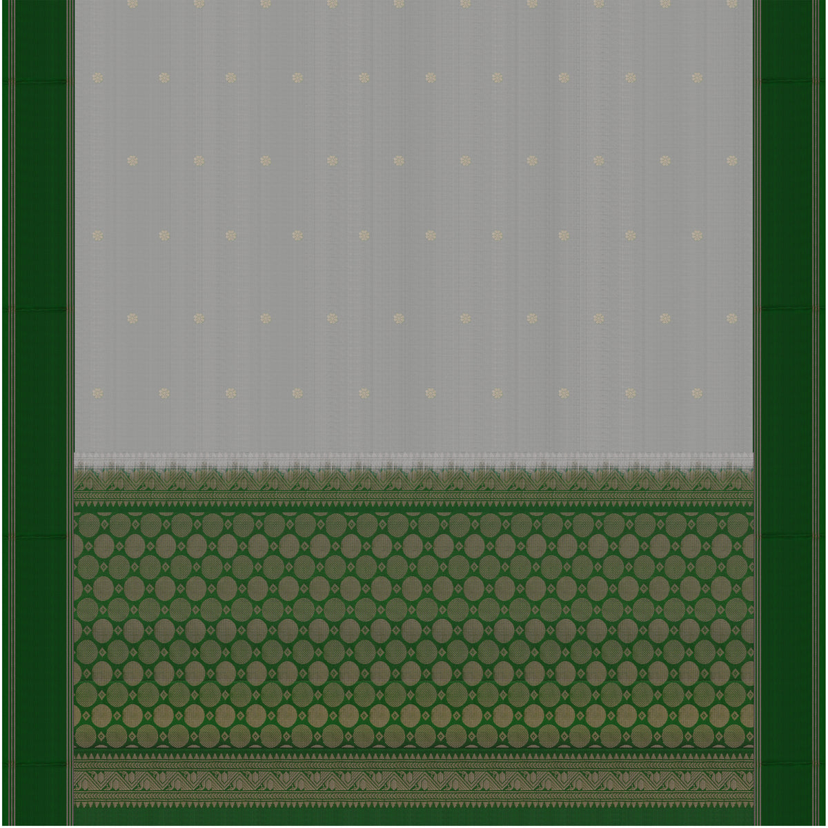 Rajatika Silver Grey & Emerald Soft Silk Saree