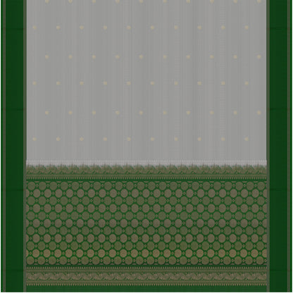 Rajatika Silver Grey & Emerald Soft Silk Saree