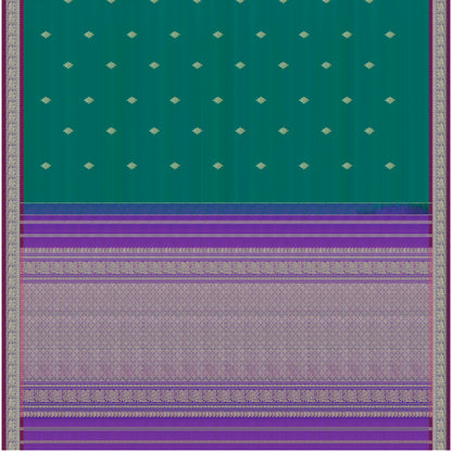 Emerald Green and Royal Purple Kanchipuram Silk Saree