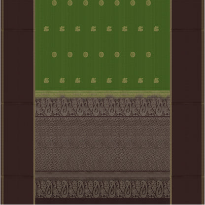 Vanya Green & Coffee Brown Soft Silk Saree