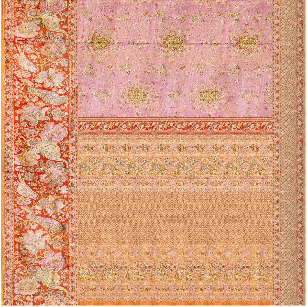 Aaradhya Kesari Floral Pure Silk Saree