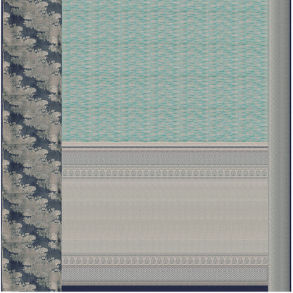 Neelanjana Aqua Blue Arani Pure Silk Saree
