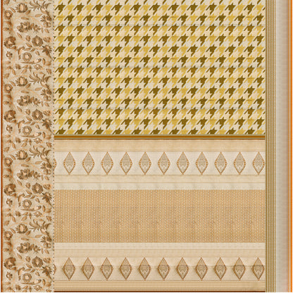 Swarnika Geometric Cream Pure Silk Saree