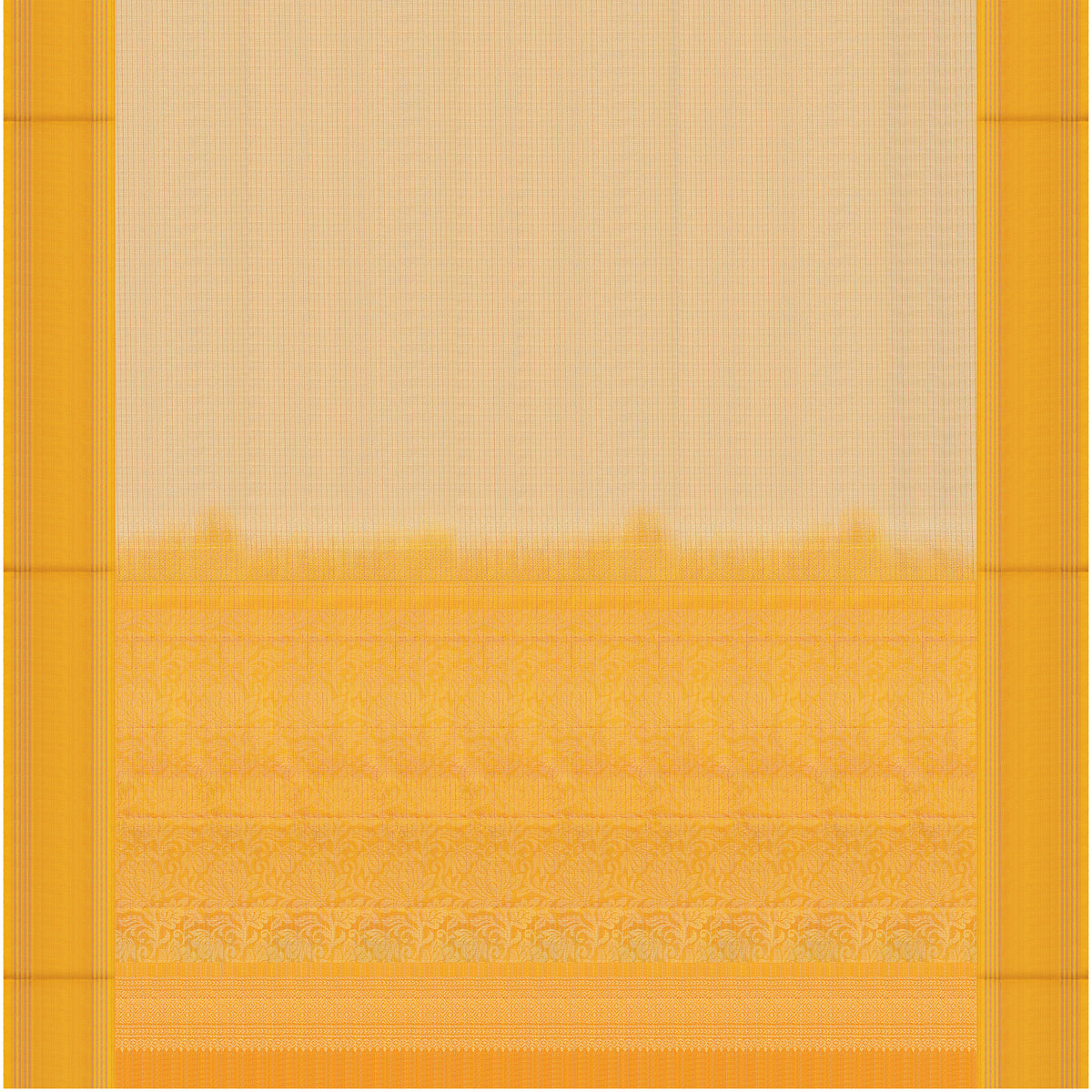 Suvarna Rekha Cream & Mustard Soft Silk Saree