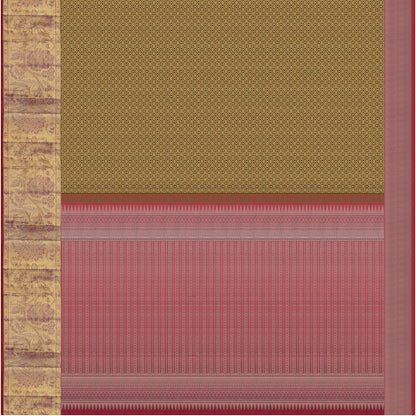 Mayurika Olive Green Pure Silk Saree