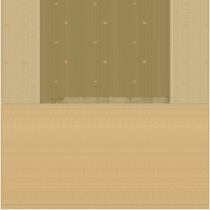 Metallic Olive and Ivory Kanchipuram Silk Saree