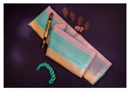 Aarohi Pastel Striped Soft Silk Saree
