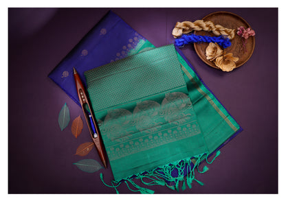 Neelavarna Mayura Blue Soft Silk Saree