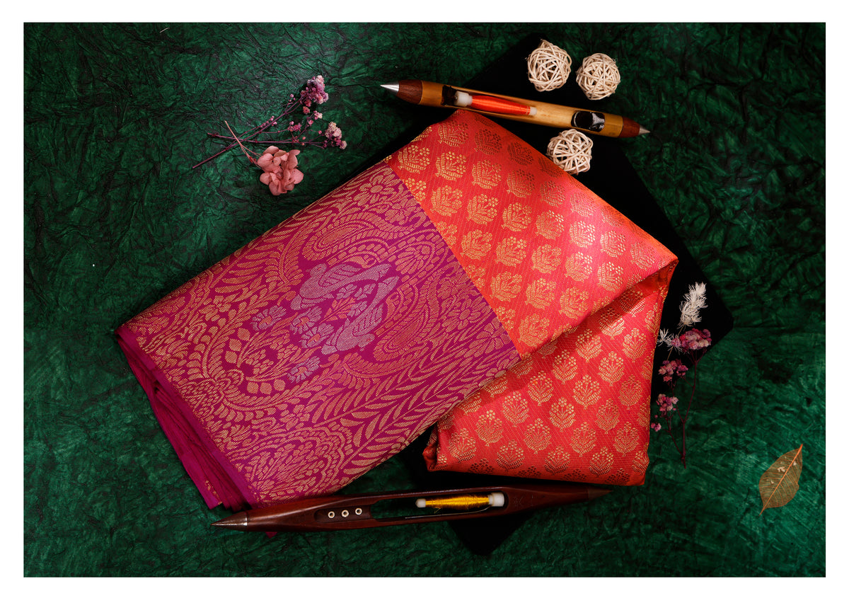 Arunika Floral Zari Kanchipuram Wedding Pure Silk Saree