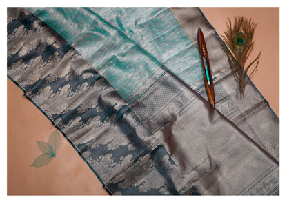 Neelanjana Aqua Blue Arani Pure Silk Saree